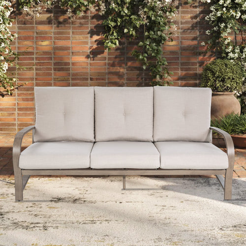 Chamber Aluminum 3-Seater Patio Sofa with Sunbrella® Cushions