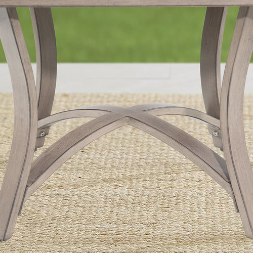 Chamber Patio Aluminum Square End Table with Half Arc Bottom