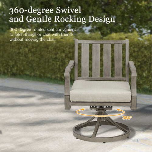 Azur Patio Swivel Dining Chair with Sunbrella Cushion