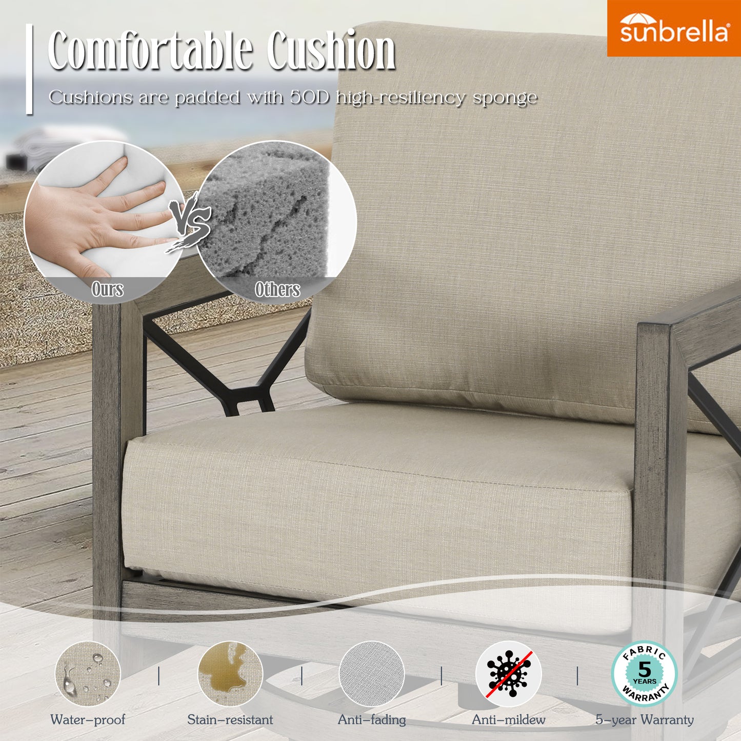 Marindo Patio Swivel Club Chairs With Sunbrella® Cushions