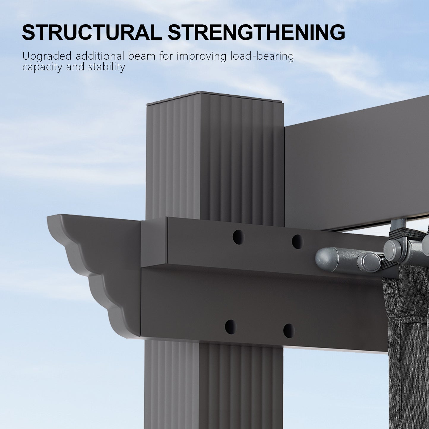 PATIO TREE 12Ft x 16Ft Patio Aluminum Retractable Pergola with Sun Shade Canopy Modern Backyard Deck