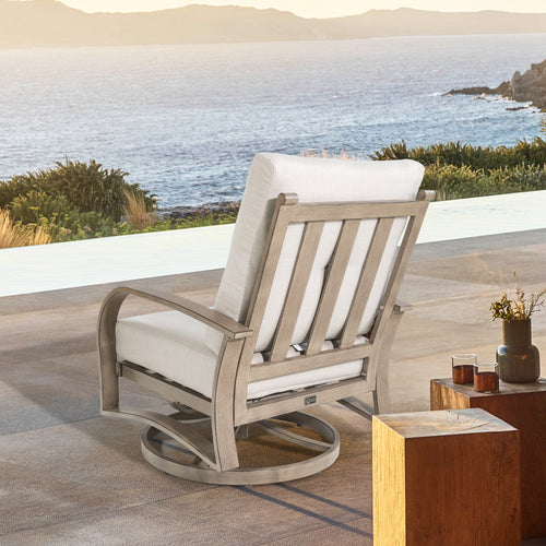 Chamber Patio Aluminum Swivel Club Chair with Sunbrella® Cushions