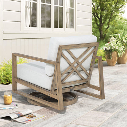 Hamarto 2 Pieces Aluminum Patio Swivel Club Chairs With Olefin Cushions