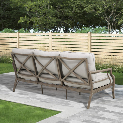 Lamando 3 Pieces Patio Aluminum Conversation Seating Group With Olefin Cushions For 5 Person