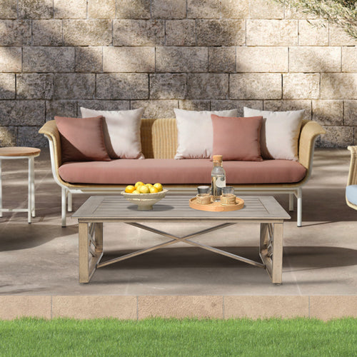 Hamarto Patio Aluminum Rectangular 44.5"L x 22.8"W Coffee Table