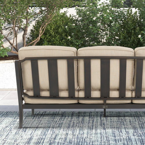 Tamarin Aluminum Outdoor Patio Sofa With Sunbrella Cushions