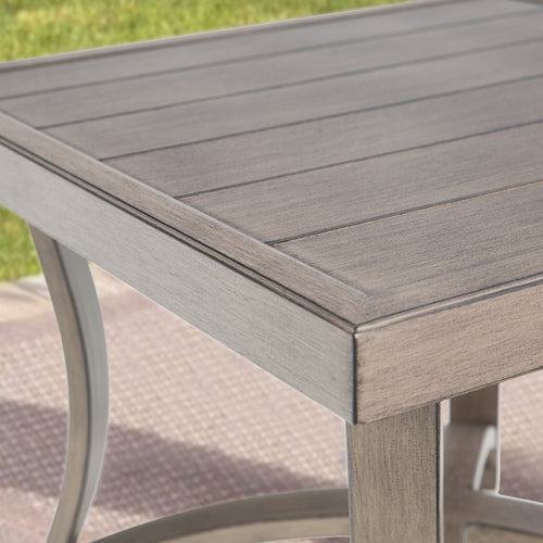 Chamber Patio Aluminum Square End Table with Half Arc Bottom