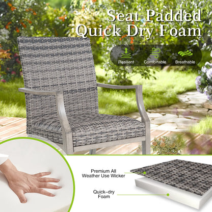 Allure 7-Piece Round Patio Dining Set With Wicker Chair