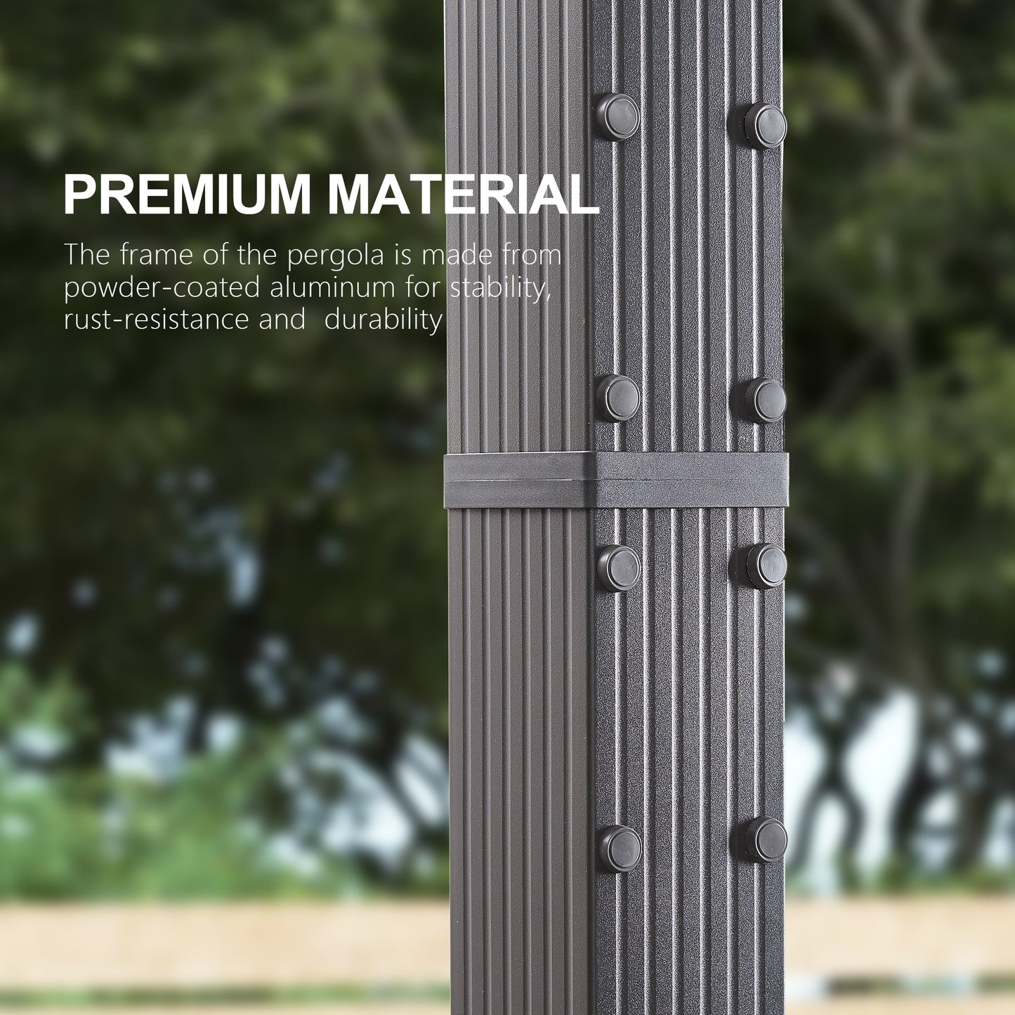 PATIO TREE 12Ft x 16Ft Patio Aluminum Retractable Pergola with Sun Shade Canopy Modern Backyard Deck