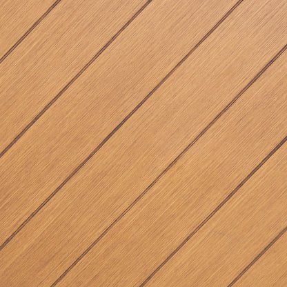 Arcadia Patio Squircle End Table with Wicker Storage Shelf