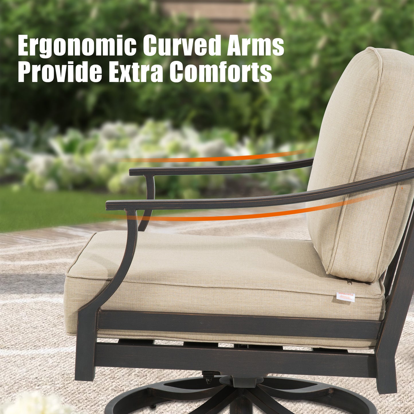 Tamarin Patio Aluminum Swivel Club Chair With Sunbrella® Cushions