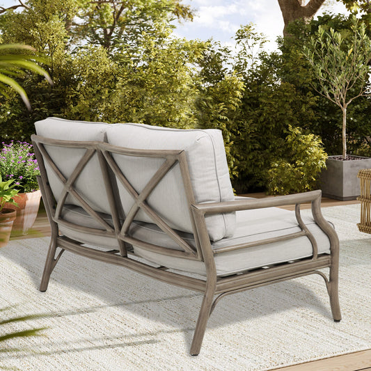 Lamando 4 Piece Aluminum Patio Furniture Sets with Olefin Cushions for 4 Person