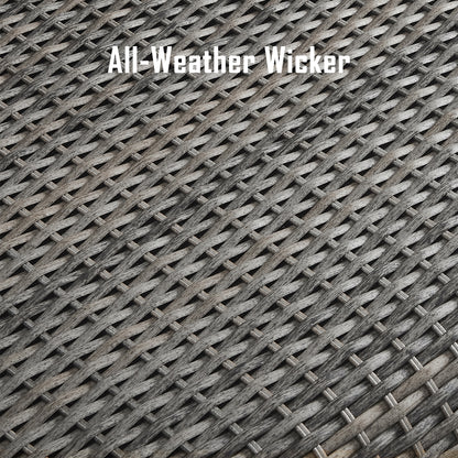 PEAKHOME Pavane Patio Round Dining Set With Lazy Susan and Quick-Drying Foam Chair