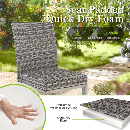 Allure 7-Piece Round Patio Dining Set With Wicker Chair