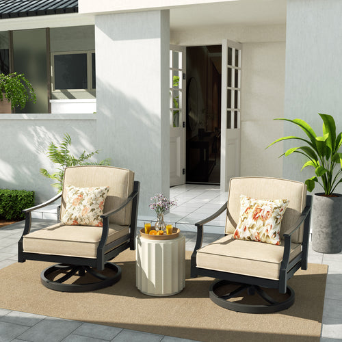 Tamarin Patio Aluminum Swivel Club Chair With Sunbrella Cushions