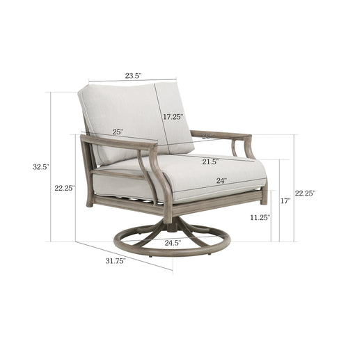 Lamando Patio Swivel Club Chair With Olefin Cushions