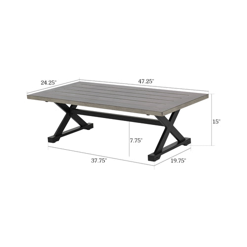 Marindo Patio Rectangular 47.25'' L x 24.25'' W Coffee Table