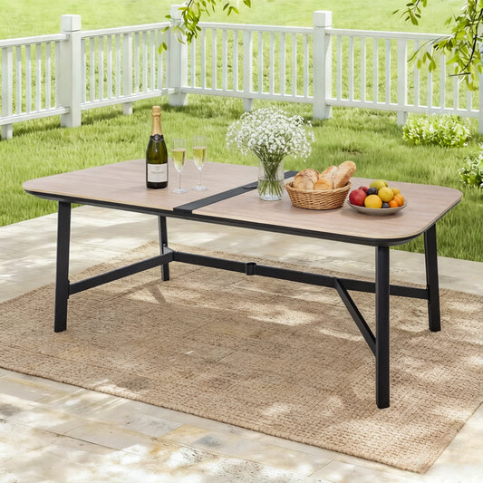 Asheville 84 Inch Patio Dining Table | Aluminum Honeycomb Composite Ceramic Top