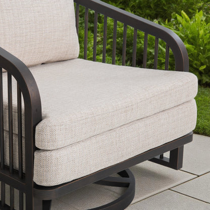 Asheville 2-Pieces Patio Aluminum Swivel Chair