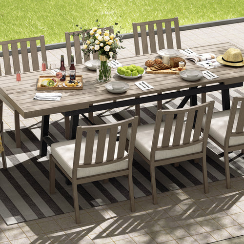 PEAKHOME Azur Outdoor Dining Armless Chairs With Sunbrella Cushions