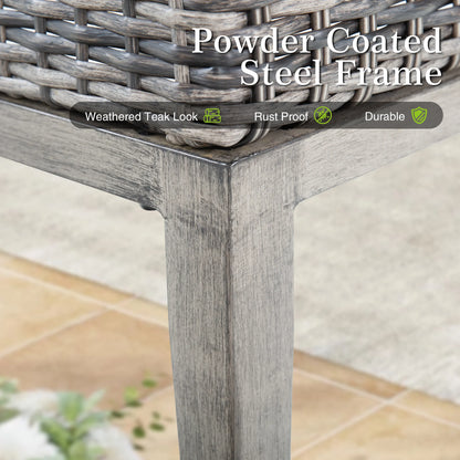 Allure 7-Piece Round Patio Dining Set With Wicker Chair