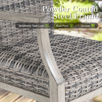 Allure 7-Piece Round Patio Dining Set With Wicker Chair