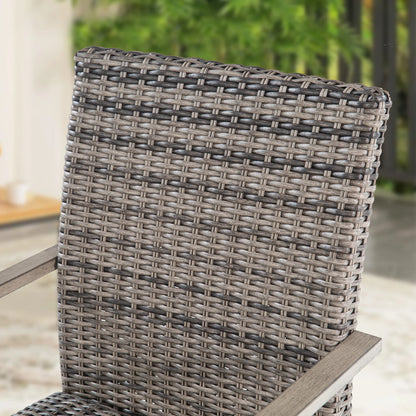 Allure 7-Piece Round Patio Dining Set With Wicker Chair