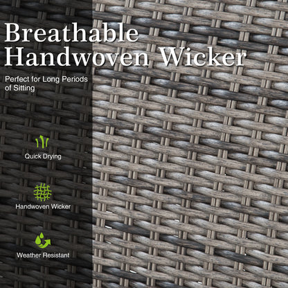 PEAKHOME Allure 2 Pieces Outdoor Swivel Dining Chair With Padded Quick Dry Foam