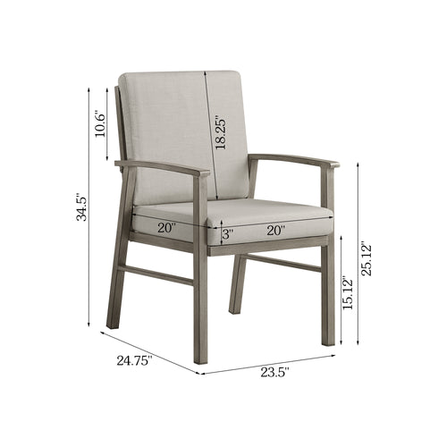 PEAKHOME Amario 2-Piece Patio Aluminum Dining Chairs With Sunbrella® Cushions