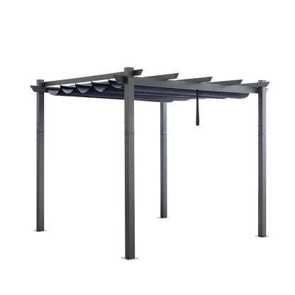 PATIO TREE 10Ft x 10Ft Patio Retractable Pergola with Sun Shade Canopy Modern Backyard Deck