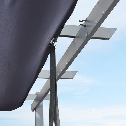 10Ft x 10Ft Patio Aluminum Pergola with UV-Proof Canopy Outdoor Heavy Duty Grape Trellis Pergola with Sunshade Canopy