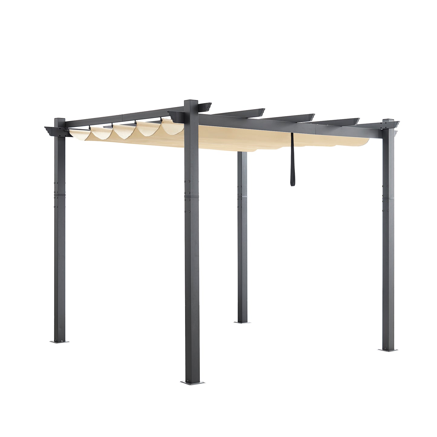 PATIO TREE 10Ft x 10Ft Patio Retractable Pergola with Sun Shade Canopy Modern Backyard Deck