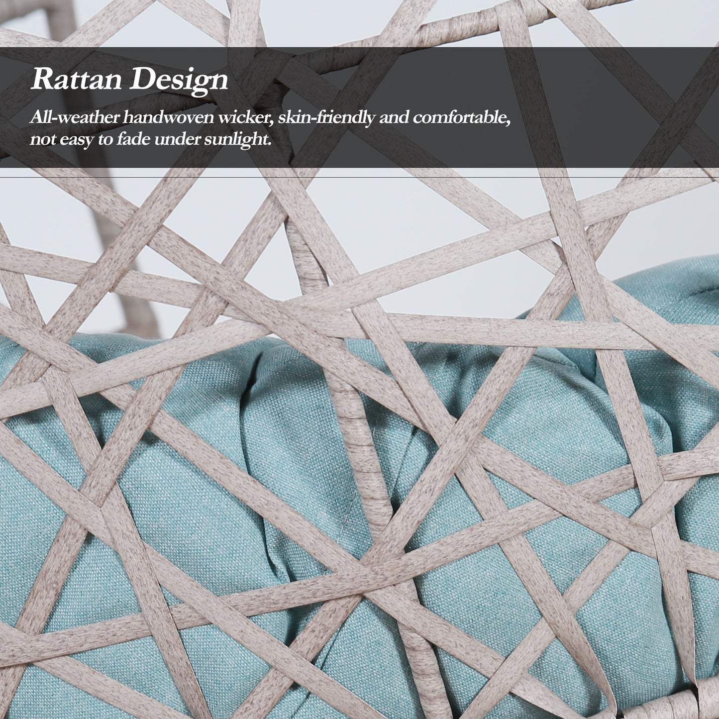 Peakhome Furnishings Swing Outdoor Patio Lounge Egg Chair with Cushion and Stand