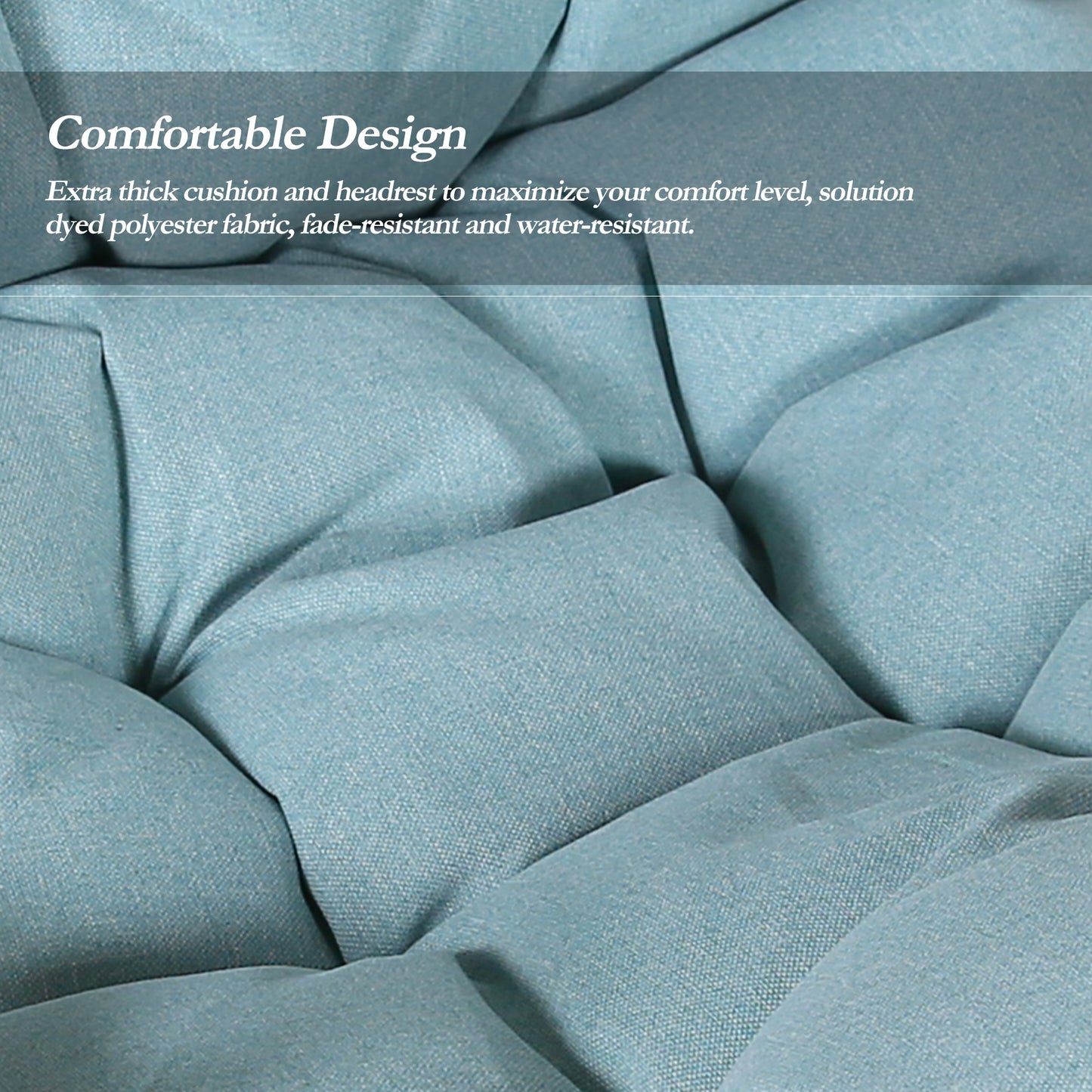 Peakhome Furnishings Swing Outdoor Patio Lounge Egg Chair with Cushion and Stand