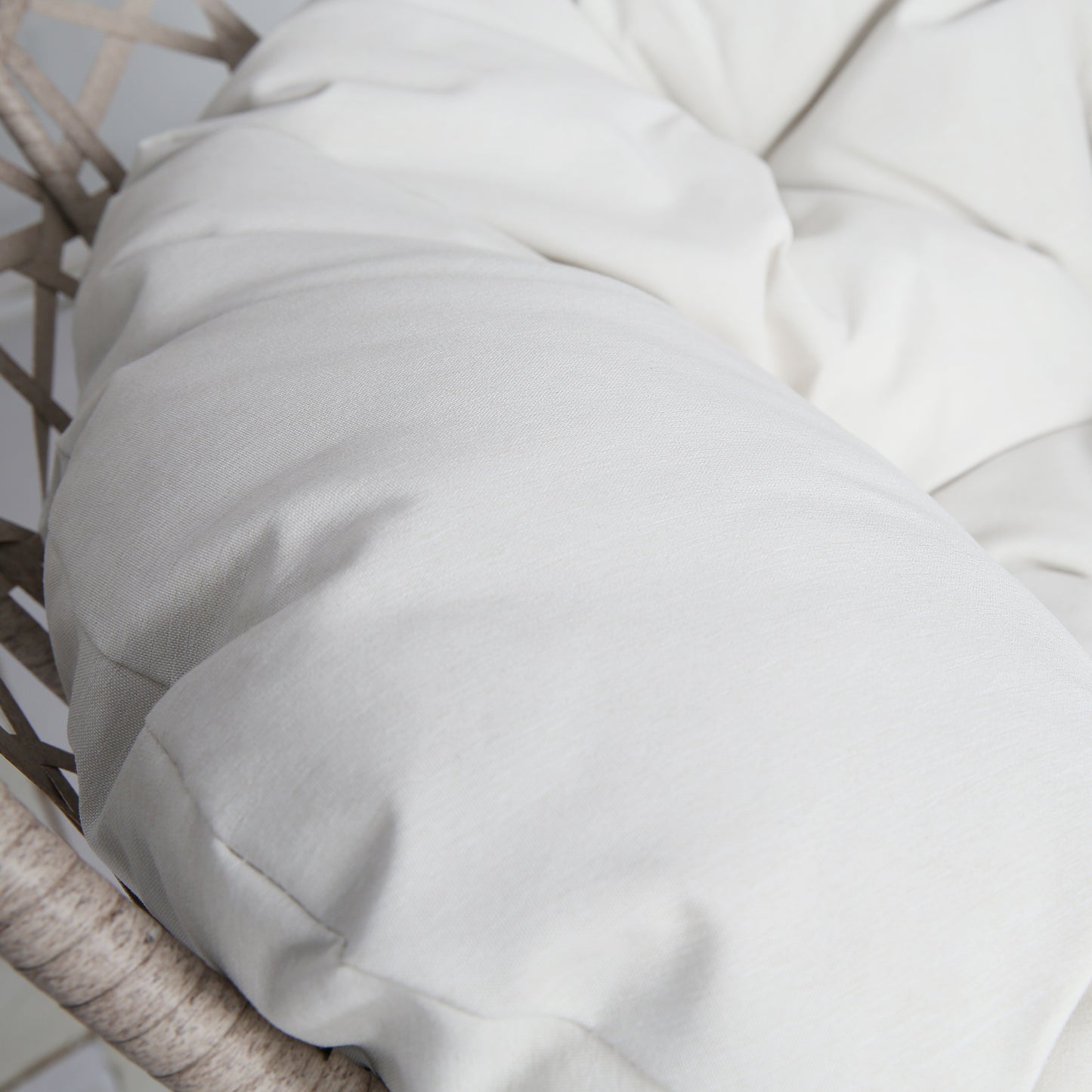 Peakhome Furnishings Outdoor/Indoor Wicker Hanging Basket Swing Egg Chair with Stand and Cushion