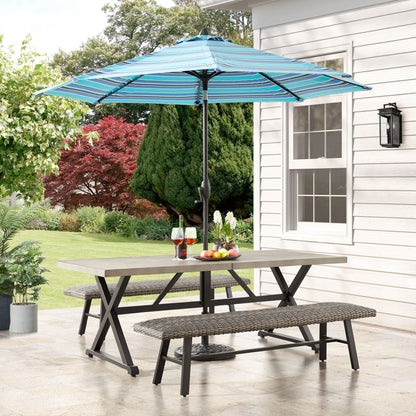 Pavane 70” All-weather Wicker Patio Bench, Mix Gray