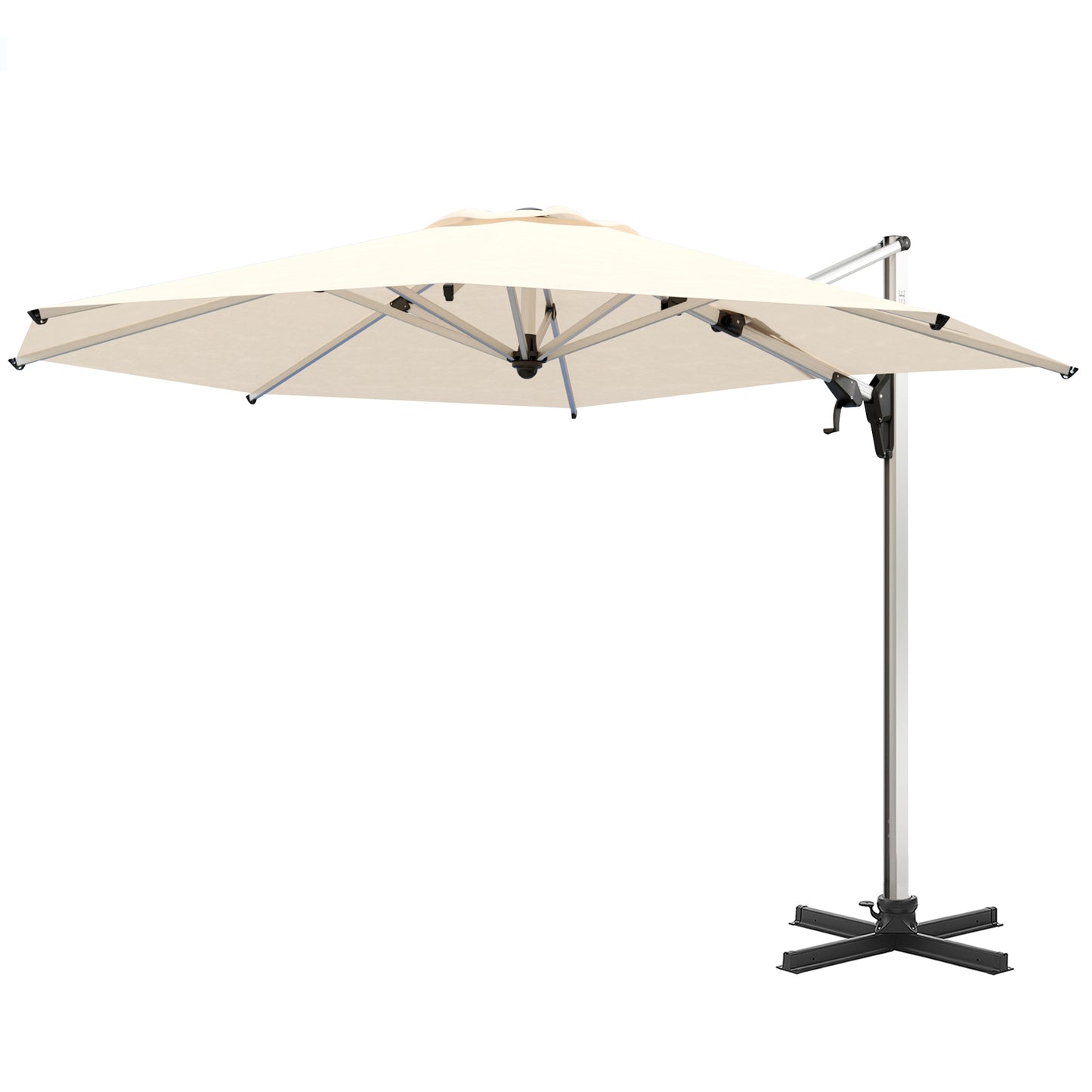 PATIO TREE Belize 11ft Large Round Patio Cantilever Umbrella For Garden Pool Porch