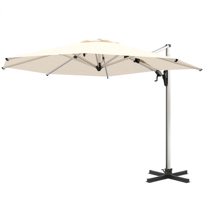 PATIO TREE Belize 11ft Large Round Patio Cantilever Umbrella For Garden Pool Porch