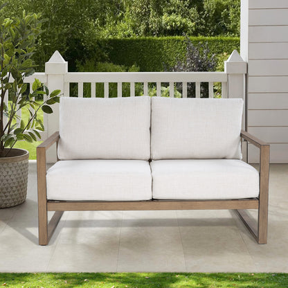 Hamarto 5 Pieces Aluminum Patio Conversation Loveseat Set With Olefin Cushions For 4 Person