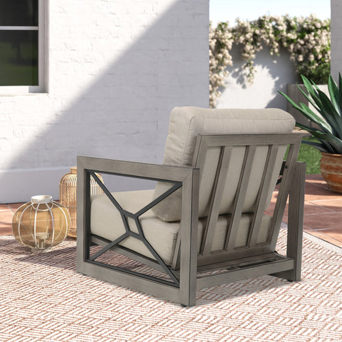 Marindo Patio 4 Pieces Aluminum Patio Conversation Set with Sunbrella® Cushions for 5 Person