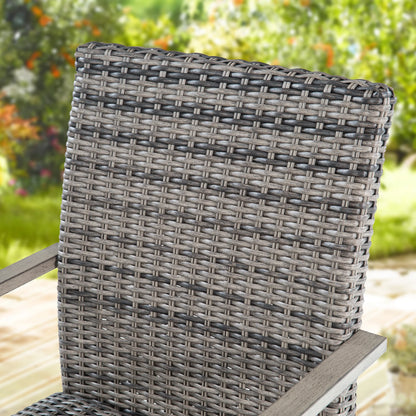 Allure 7-Piece Round Patio Dining Set With Wicker Chair