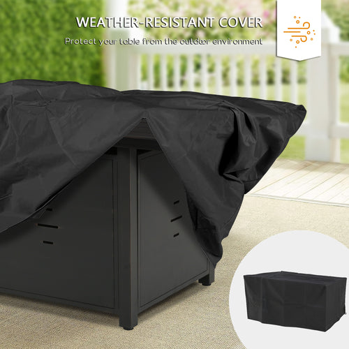 Chamber Outdoor Propane Fire Pit Table With Cover And Lid 55.25"W X 23.25''H