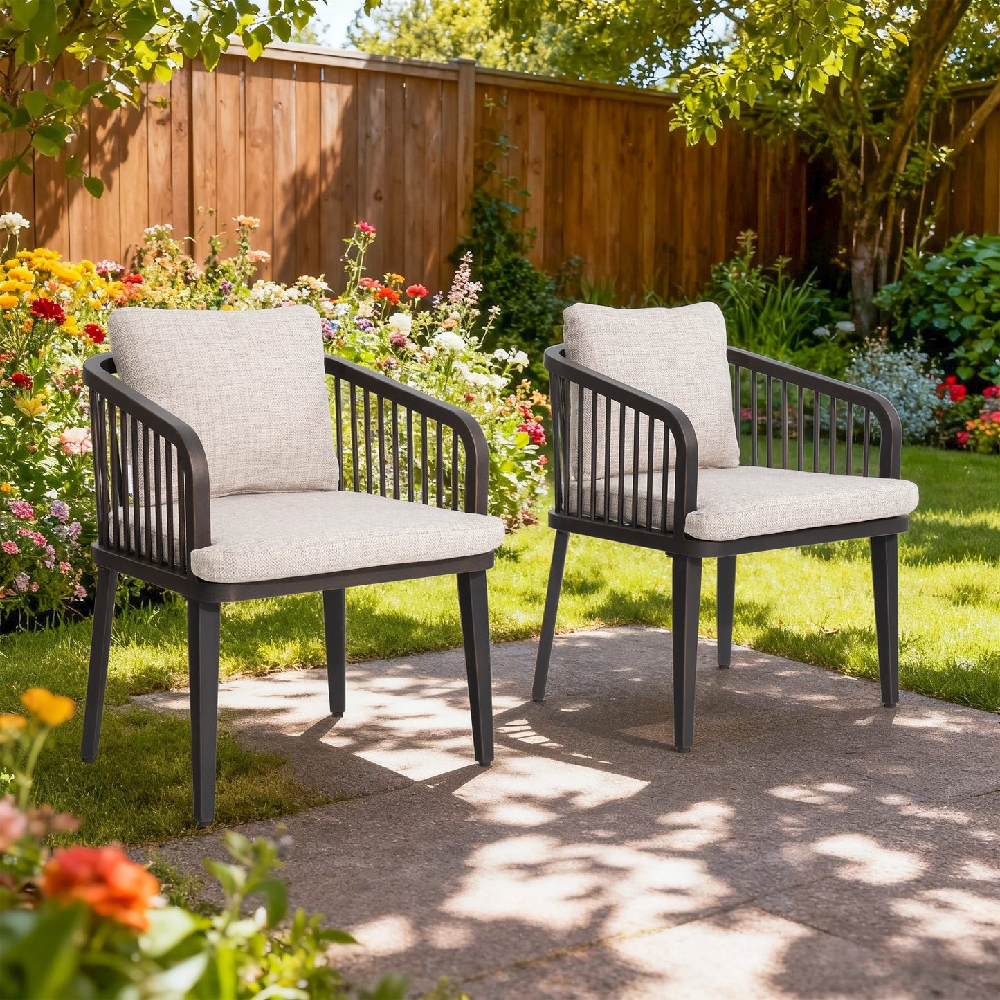Asheville Patio Aluminum Dining Chair Set of 2