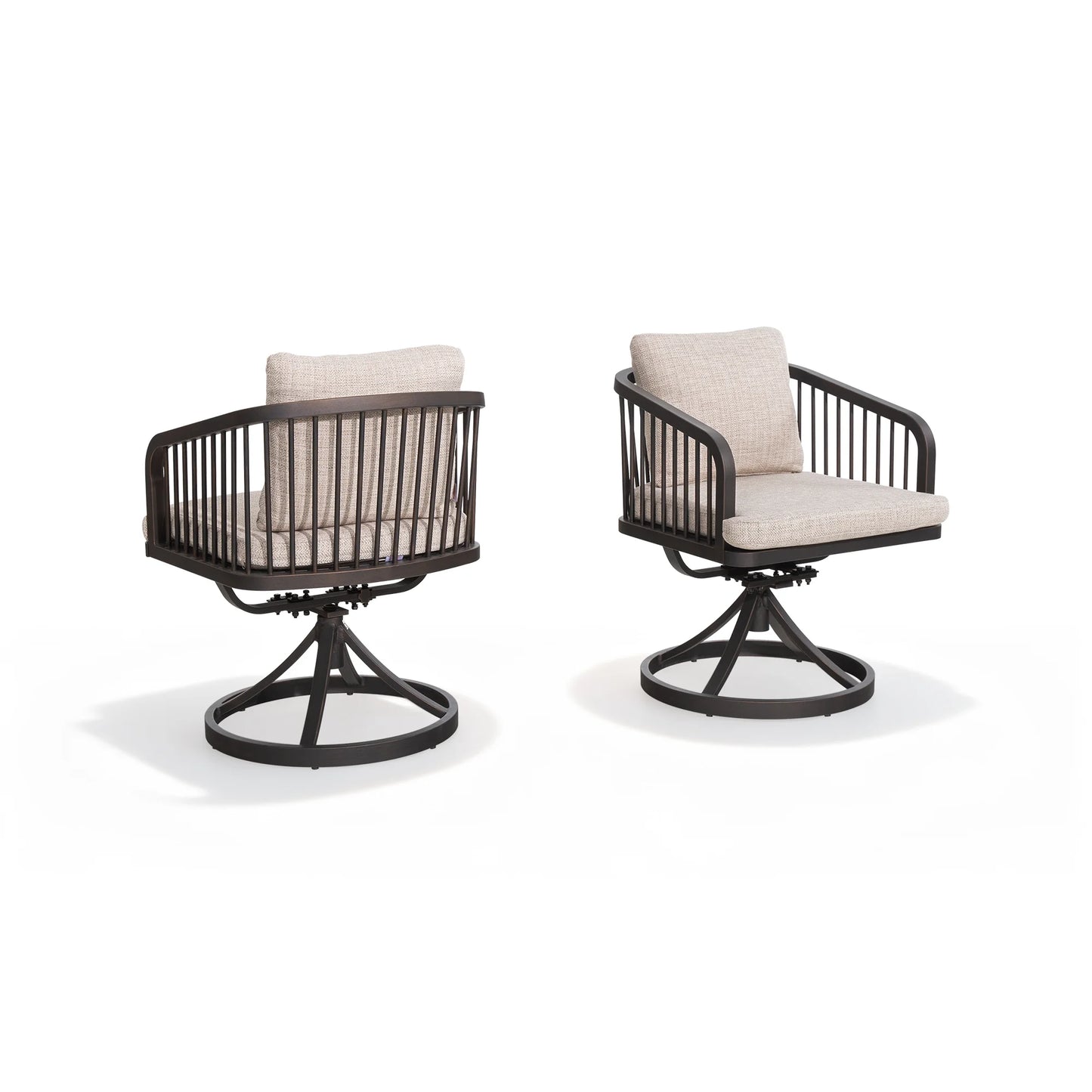 Asheville Patio Aluminum Swivel Dining Chair Set of 2