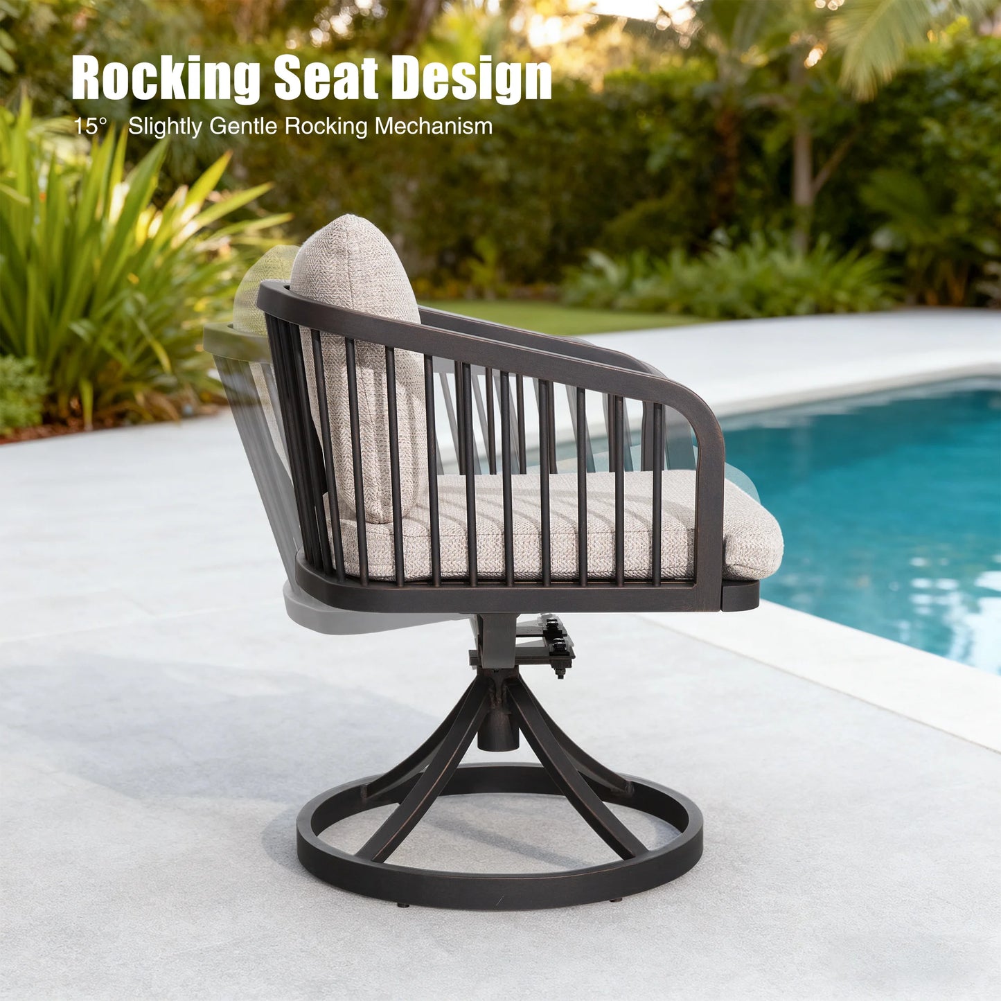 Asheville Patio Aluminum Swivel Dining Chair Set of 2