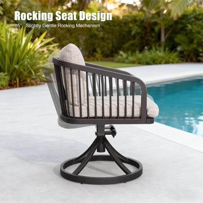 Asheville Patio Aluminum Swivel Dining Chair Set of 2