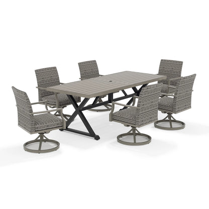 Outdoor dining set with a table and six chairs 