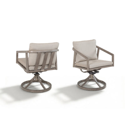 Amalfi 360° Swivel Rocking Aluminum Patio Dining Chair Set of 2