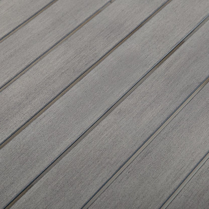 Amalfi 81.75" Rectangular Hand-Brushed Wood Grain Aluminum Patio Dining Table