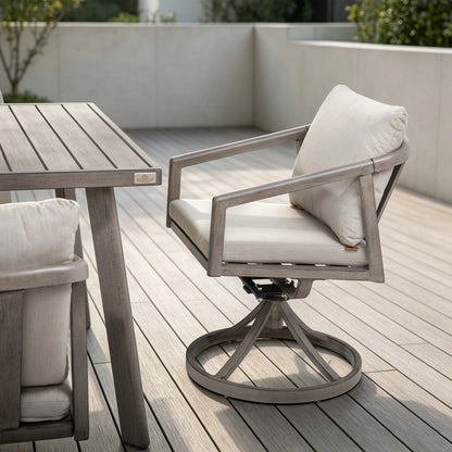 Amalfi 360° Swivel Rocking Aluminum Patio Dining Chair Set of 2